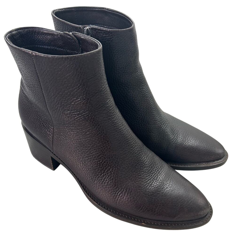 ECCO Women’s Brown Textured Leather Heeled Ankle Boots 39/8-8.5